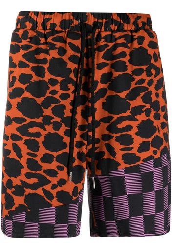 PAS DE MER leopard check print shorts - Arancione