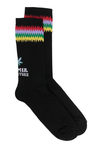 PAS DE MER colour-block knitted socks - Nero