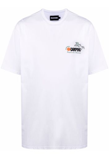 PAS DE MER Camping printed T-shirt - Bianco