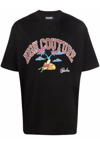 PAS DE MER High Couture slogan-print T-shirt - Nero