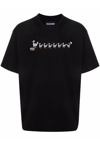 PAS DE MER duck print T-shirt - Nero