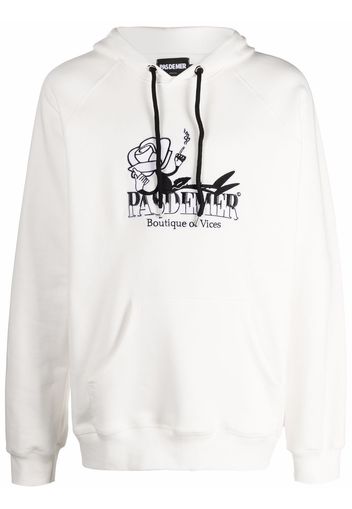 PAS DE MER logo print hoodie - Bianco