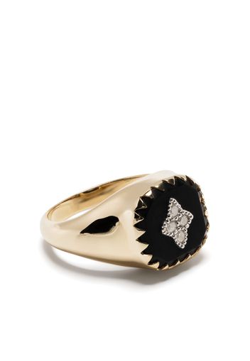 Pascale Monvoisin 9kt yellow gold Pierrot diamond signet ring - Oro