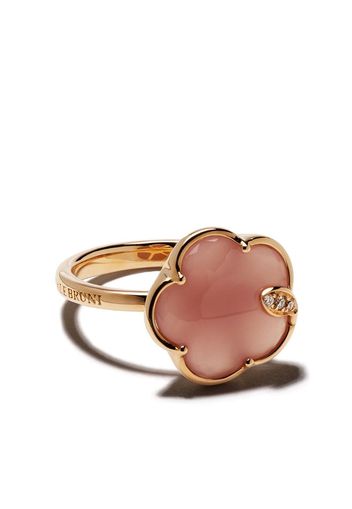 Anello Petit Joli in oro rosa 18kt con diamanti e calcedonio