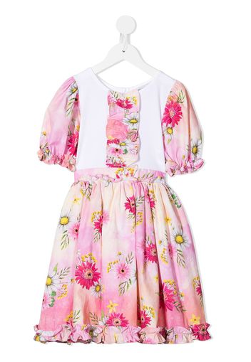 Patachou floral-print panelled smock dress - Rosa