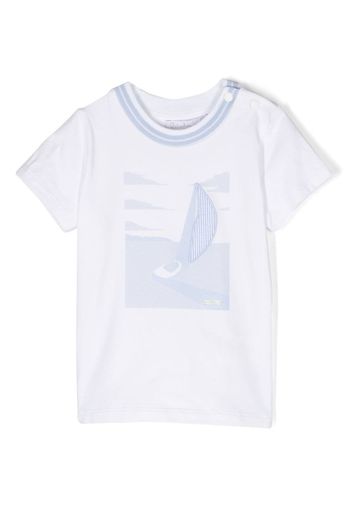 Patachou logo-plaque cotton T-shirt - Bianco