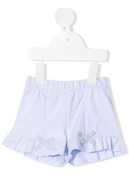 Patachou ruffle-trim cotton shorts - Blu