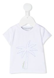 Patachou embroidered palm tree T-shirt - Bianco