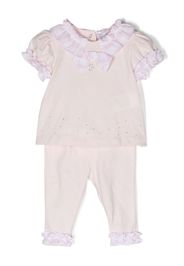 Patachou Set top e shorts con ruches - Rosa