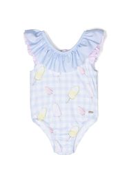 Patachou ice-cream ruffled swimsuit - Blu