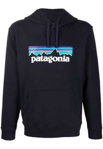 Patagonia logo-print hoodie - Blu