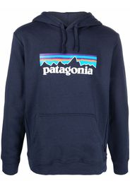 Patagonia recycled logo-print hoodie - Blu