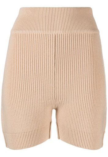 Patou ribbed-knit high-waisted shorts - Toni neutri