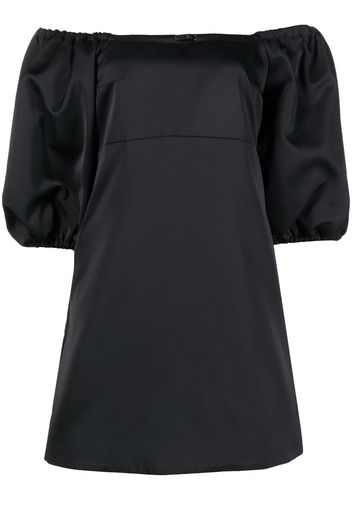 Patou puff-sleeve Bardot mini dress - Nero