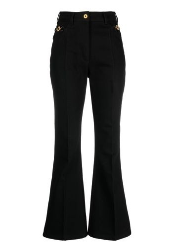 Patou logo-embroidered flared jeans - Nero