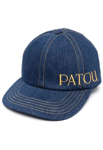 Patou denim embroidered-logo cap - Blu