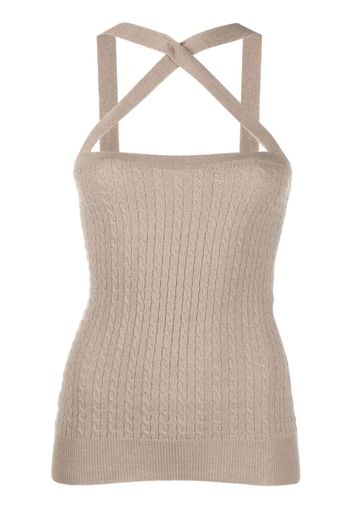 Patou cable-knit halterneck top - Toni neutri