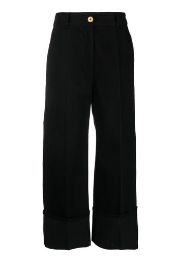 Patou wide-leg cropped jeans - Nero