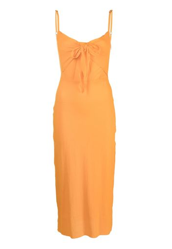 Patou tie-detail midi dress - Arancione