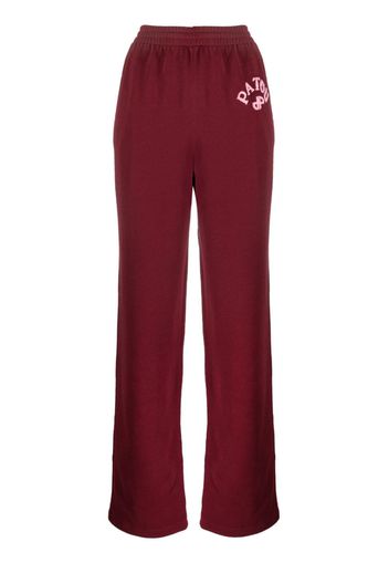 Patou appliqué-logo organic cotton track pants - Rosso