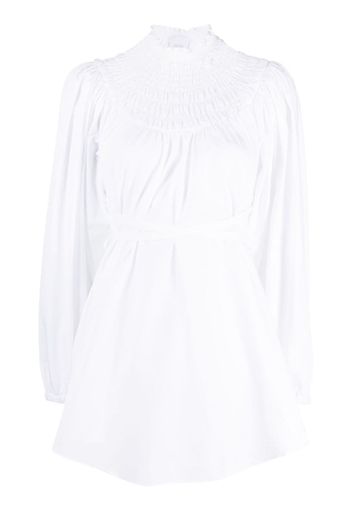 Patou tie-waist organic cotton blouse - Bianco