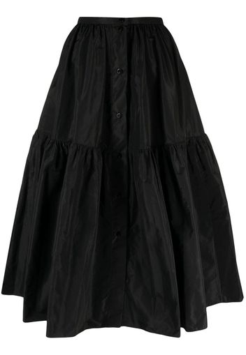 Patou button-up tiered midi skirt - Nero