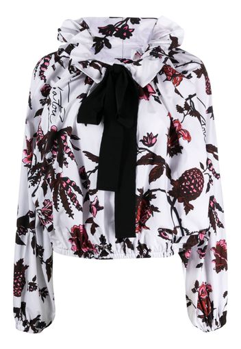 Patou floral-print bow-detail blouse - Bianco