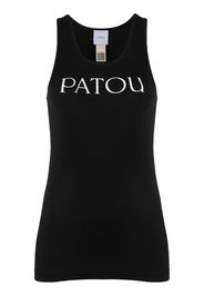 scoop neck logo tank top