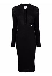 Patou logo-embroidered knitted dress - Nero