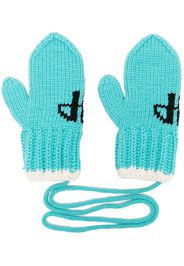 Patou knitted logo mittens - Blu