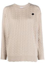 Patou logo-patch cable-knit jumper - Toni neutri