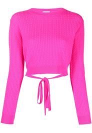 Patou cable-knit rear-tie cropped jumper - Rosa