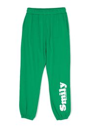 Patrizia Pepe girl TEEN smily-print track pants - Verde