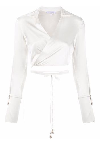 Patrizia Pepe cropped wraparound shirt - Bianco