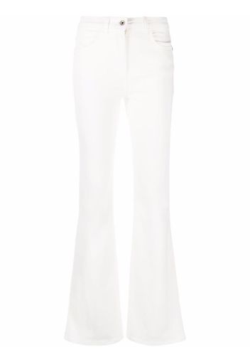 Patrizia Pepe logo patch flared jeans - Bianco