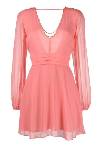 Patrizia Pepe chain-embellished V-neck dress - Rosa