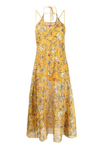 Patrizia Pepe floral-print halterneck dress - Giallo