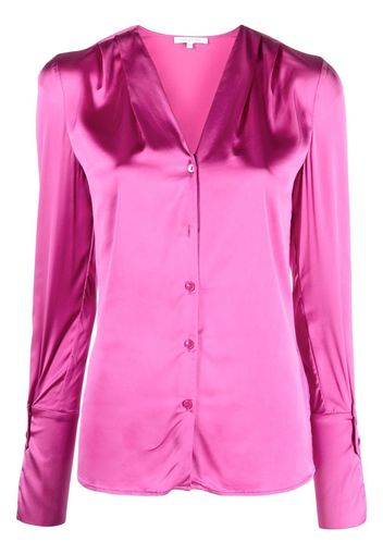 Patrizia Pepe V-neck satin shirt - Viola