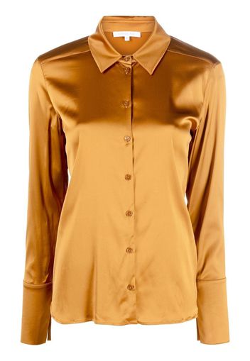 Patrizia Pepe long-sleeve satin shirt - Marrone