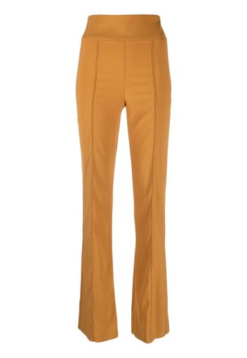 Patrizia Pepe high-waisted crepe-texture trousers - Marrone