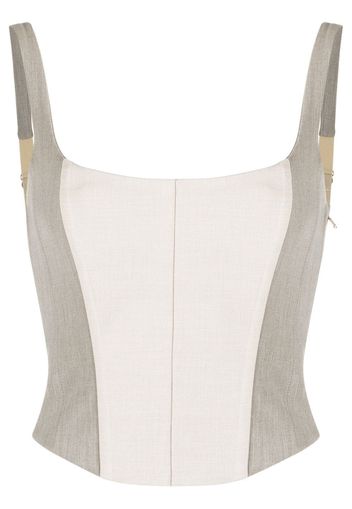 Patrizia Pepe panelled corset top - Toni neutri