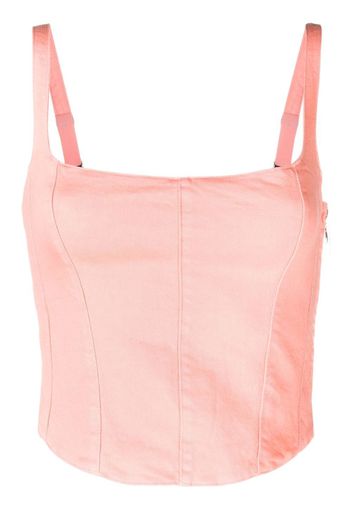 Patrizia Pepe exposed-zip corset-style top - Rosa