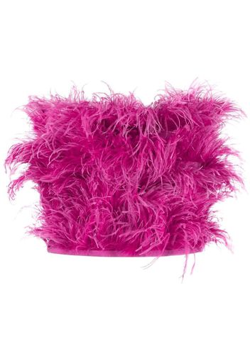 Patrizia Pepe feather cropped top - Rosa