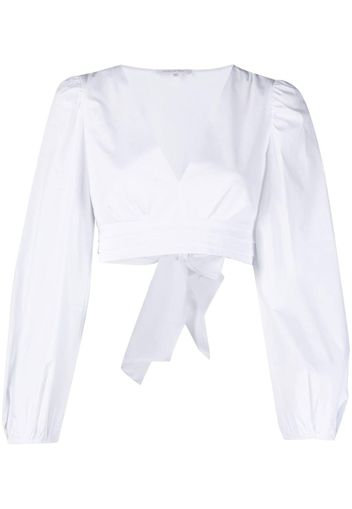 Patrizia Pepe balloon sleeves cropped shirt - Bianco