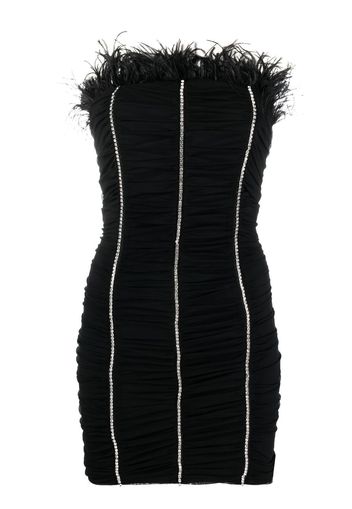 Patrizia Pepe crystal-embellished feather-detail dress - Nero