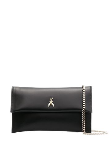 Patrizia Pepe logo-plaque leather clutch - Nero