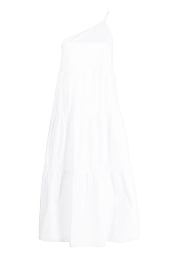 Patrizia Pepe one-shoulder cotton poplin dress - Bianco