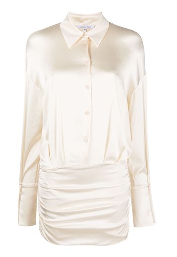 Patrizia Pepe satin shirt-style dress - Toni neutri