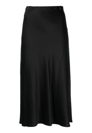 Patrizia Pepe high-waisted satin midi skirt - Nero