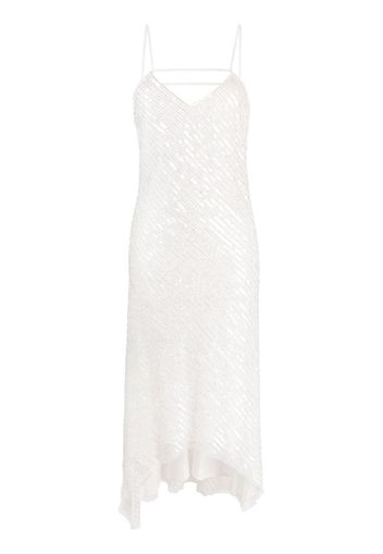 Patrizia Pepe sequin-embellished asymmetric dress - Bianco